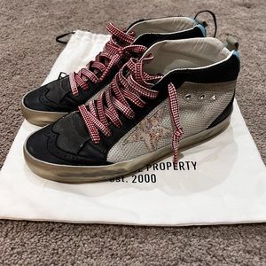 Red Lace and Blue Golden Goose Midstar sneakers. Size 37.